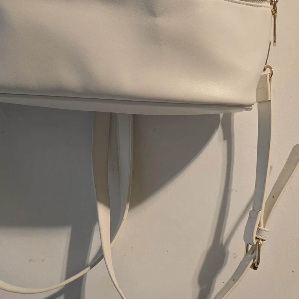 Bebe Cream Backpack with Gold Accents